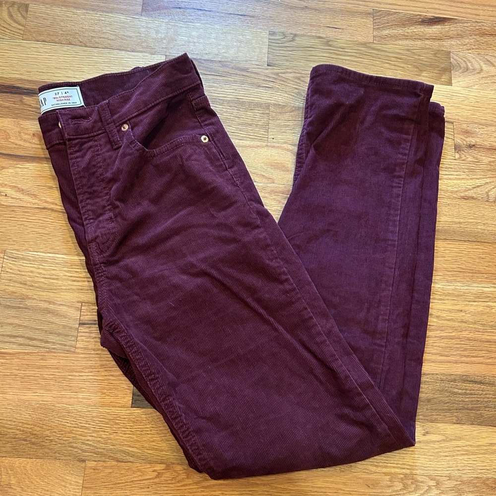 GAP Women's 90’s Straight High Rise Pants - Burgundy